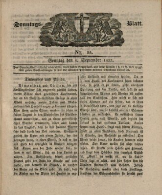 Sonntagsblatt Sonntag 1. September 1833