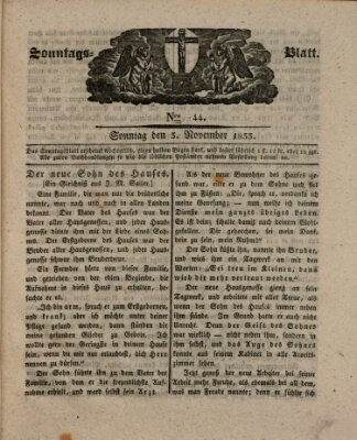 Sonntagsblatt Sonntag 3. November 1833