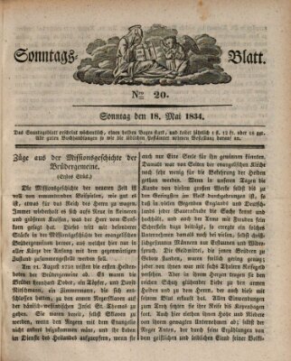 Sonntagsblatt Sonntag 18. Mai 1834