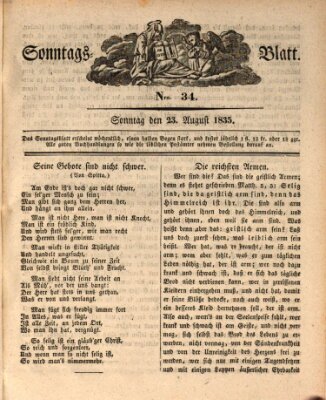 Sonntagsblatt Sonntag 23. August 1835