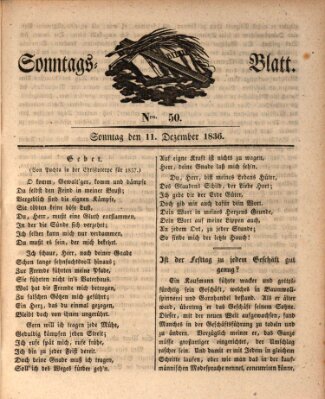 Sonntagsblatt Sonntag 11. Dezember 1836