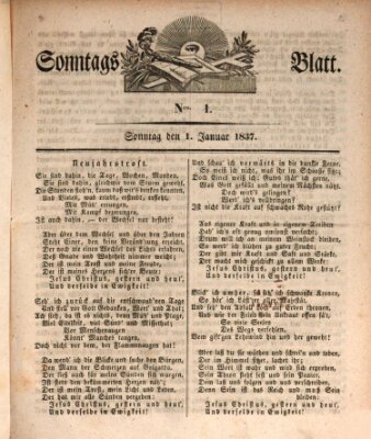 Sonntagsblatt Sonntag 1. Januar 1837