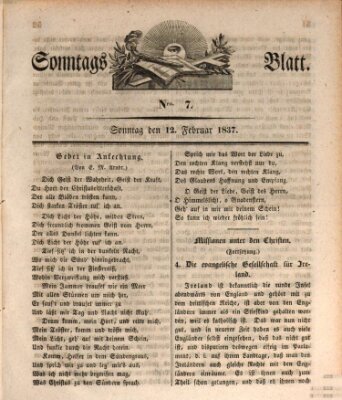 Sonntagsblatt Sonntag 12. Februar 1837