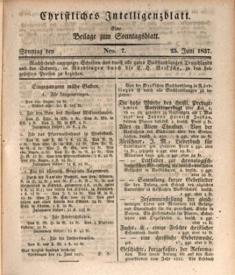 Sonntagsblatt Sonntag 25. Juni 1837