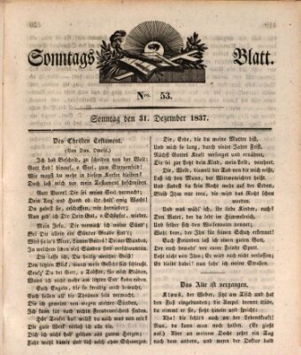 Sonntagsblatt Sonntag 31. Dezember 1837