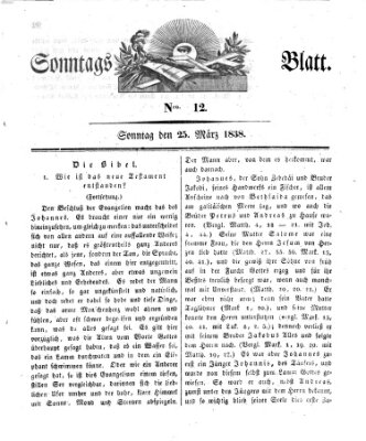Sonntagsblatt Sonntag 25. März 1838