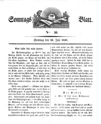 Sonntagsblatt Sonntag 29. Juli 1838