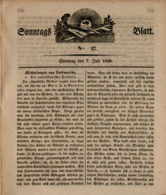 Sonntagsblatt Sonntag 7. Juli 1839