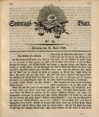 Sonntagsblatt Sonntag 12. April 1840