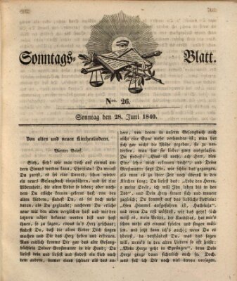 Sonntagsblatt Sonntag 28. Juni 1840