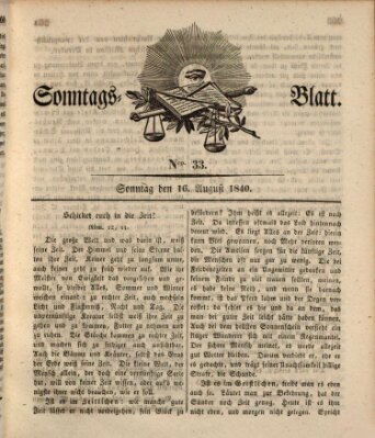Sonntagsblatt Sonntag 16. August 1840