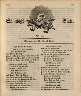 Sonntagsblatt Sonntag 23. August 1840