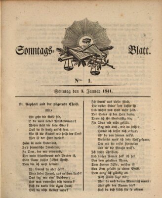 Sonntagsblatt Sonntag 3. Januar 1841