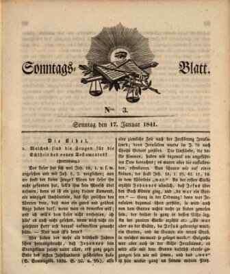 Sonntagsblatt Sonntag 17. Januar 1841