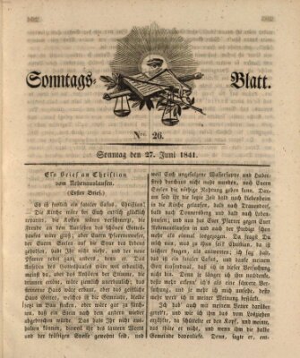 Sonntagsblatt Sonntag 27. Juni 1841