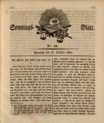 Sonntagsblatt Sonntag 17. Oktober 1841