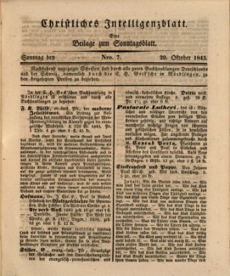Sonntagsblatt Sonntag 29. Oktober 1843