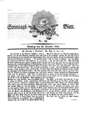 Sonntagsblatt Sonntag 20. Oktober 1844