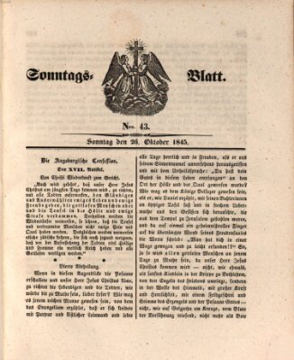 Sonntagsblatt Sonntag 26. Oktober 1845