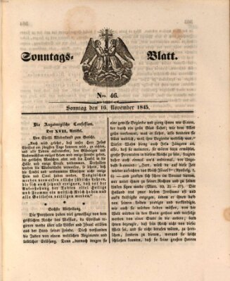 Sonntagsblatt Sonntag 16. November 1845