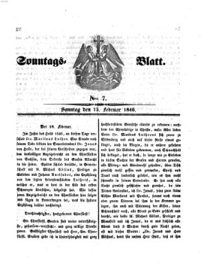 Sonntagsblatt Sonntag 15. Februar 1846
