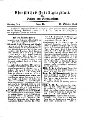 Sonntagsblatt Sonntag 25. Oktober 1846