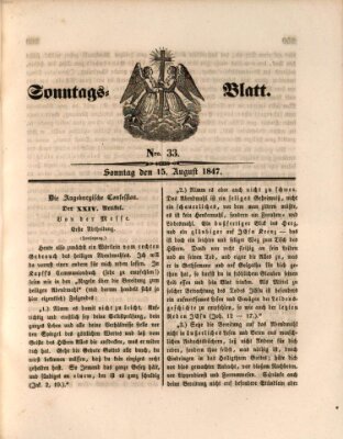 Sonntagsblatt Sonntag 15. August 1847
