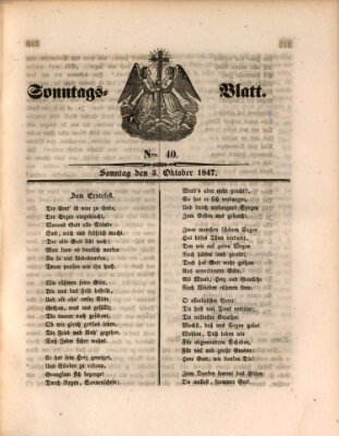 Sonntagsblatt Sonntag 3. Oktober 1847