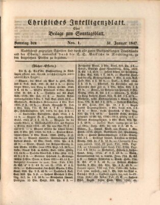 Sonntagsblatt Sonntag 31. Januar 1847