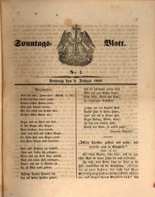 Sonntagsblatt Sonntag 2. Januar 1848