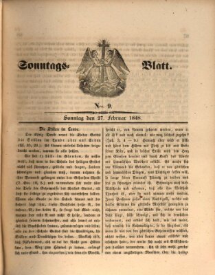 Sonntagsblatt Sonntag 27. Februar 1848