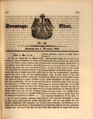 Sonntagsblatt Sonntag 3. Dezember 1848