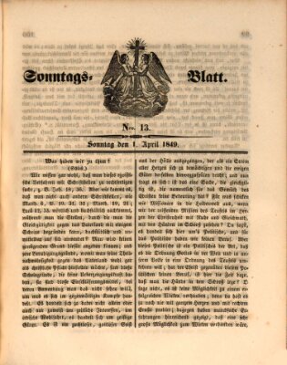 Sonntagsblatt Sonntag 1. April 1849