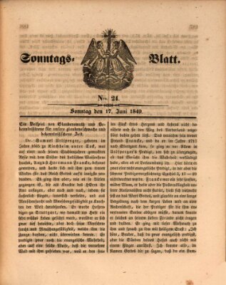 Sonntagsblatt Sonntag 17. Juni 1849