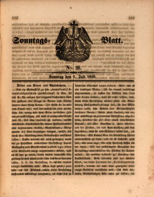 Sonntagsblatt Sonntag 1. Juli 1849