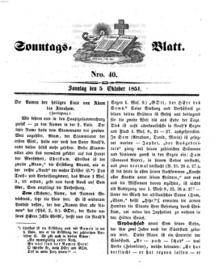 Sonntagsblatt Sonntag 5. Oktober 1851