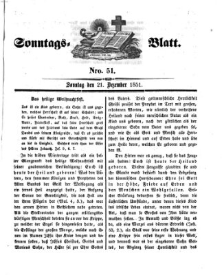 Sonntagsblatt Sonntag 21. Dezember 1851