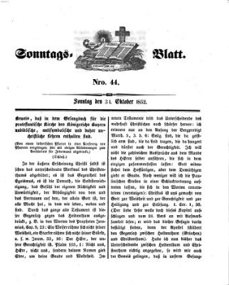 Sonntagsblatt Sonntag 31. Oktober 1852