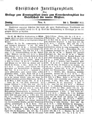 Sonntagsblatt Sonntag 6. November 1853