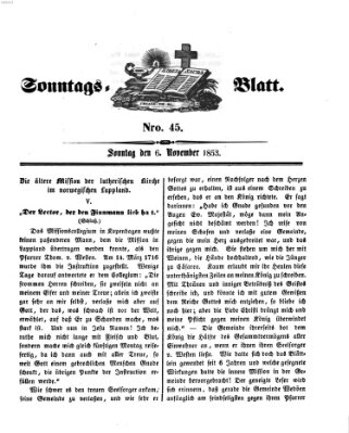 Sonntagsblatt Sonntag 6. November 1853