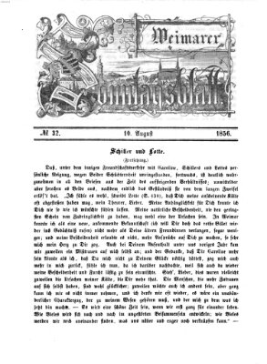 Weimarer Sonntagsblatt Sonntag 10. August 1856