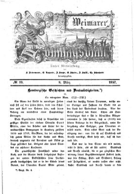 Weimarer Sonntagsblatt Sonntag 8. März 1857