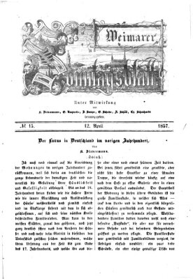 Weimarer Sonntagsblatt Sonntag 12. April 1857