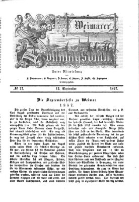 Weimarer Sonntagsblatt Sonntag 13. September 1857