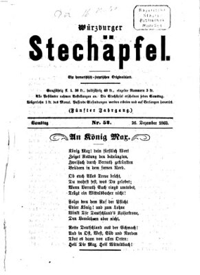 Würzburger Stechäpfel Samstag 26. Dezember 1863