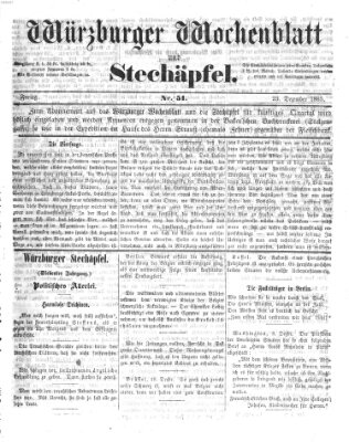 Würzburger Wochenblatt und Stechäpfel (Würzburger Stechäpfel) Samstag 23. Dezember 1865