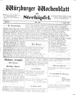 Würzburger Wochenblatt und Stechäpfel (Würzburger Stechäpfel) Samstag 7. April 1866