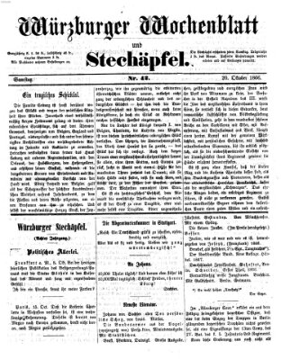Würzburger Wochenblatt und Stechäpfel (Würzburger Stechäpfel) Samstag 20. Oktober 1866