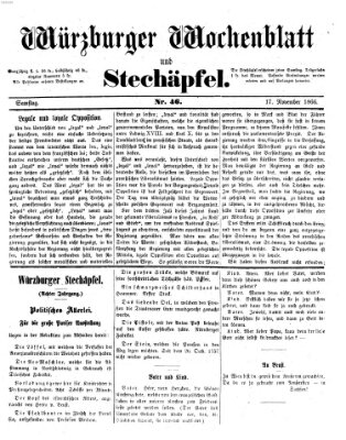 Würzburger Wochenblatt und Stechäpfel (Würzburger Stechäpfel) Samstag 17. November 1866