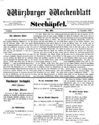 Würzburger Wochenblatt und Stechäpfel (Würzburger Stechäpfel) Samstag 8. Dezember 1866